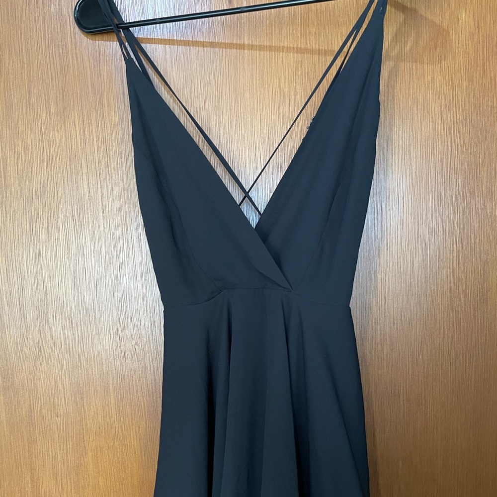 Silence + Noise Strappy Back Black Mini Dress